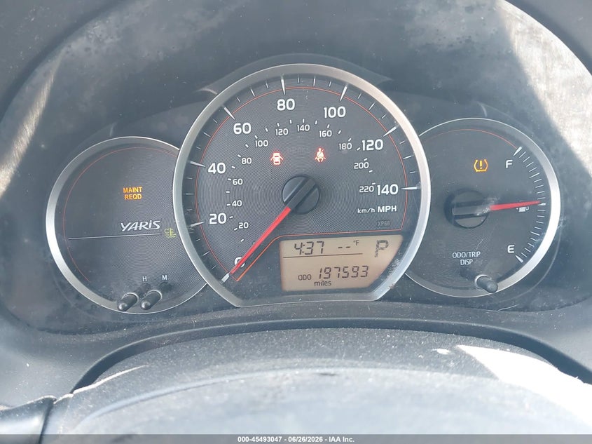 2012 Toyota Yaris VIN JTDKTUD37CD531589 IAAI salvage auction — LEFT FRONT, Salvage (California), sold $1,150 on 2026-07-29 (photo 7)