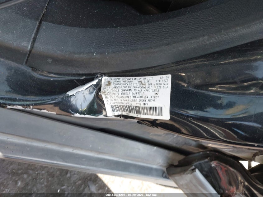 2006 Honda Cr-v VIN JHLRD78906C021626 IAAI salvage auction — SIDE, Salvage Certificate (California), sold $25 on 2026-07-24 (photo 9)