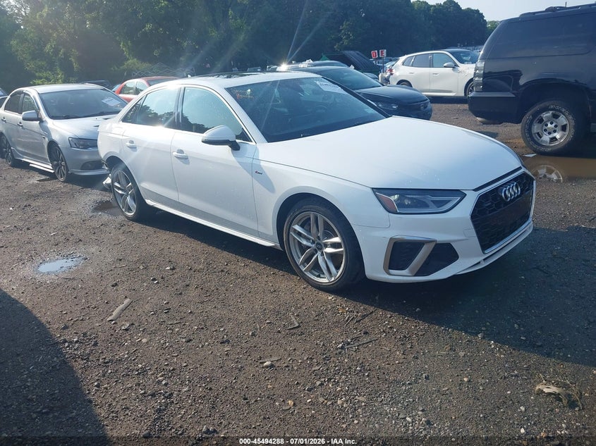 2020 Audi A4 VIN WAUDNAF43LA062782 IAAI salvage auction — REAR END, Salvage Title, sold $7,900 on 2026-07-25 (photo 1)