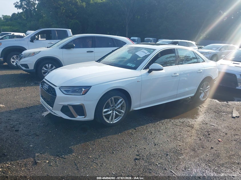 2020 Audi A4 VIN WAUDNAF43LA062782 IAAI salvage auction — REAR END, Salvage Title, sold $7,900 on 2026-07-25 (photo 2)