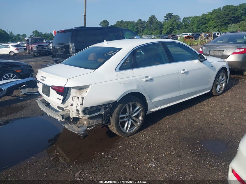 2020 Audi A4 VIN WAUDNAF43LA062782 IAAI salvage auction — REAR END, Salvage Title, sold $7,900 on 2026-07-25 (photo 4)