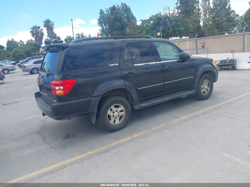2001 Toyota Sequoia VIN 5TDZT38A31S011201 IAAI salvage auction — NORMAL WEAR, Salvage Title - Dealer (California), sold $400 on 2026-07-29 (photo 4)
