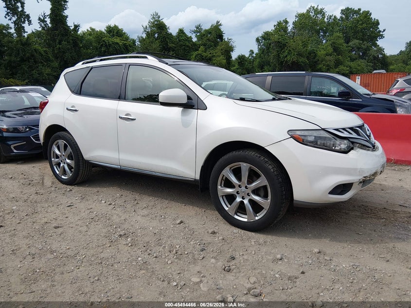 2012 Nissan Murano VIN JN8AZ1MU9CW108622 IAAI salvage auction — FRONT END, Salvage - Greater Than 75% (Maryland), sold $375 on 2026-07-16 (photo 1)