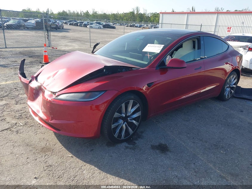2024 Tesla Model 3 VIN 5YJ3E1EB4RF813502 IAAI salvage auction — REAR END, Salvage Title, sold $13,400 on 2026-08-02 (photo 2)