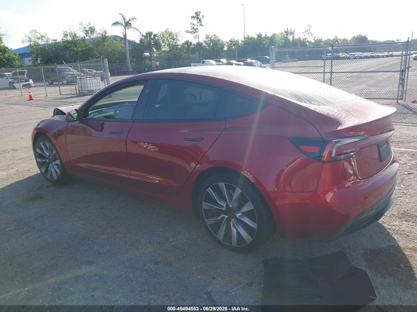 2024 Tesla Model 3 VIN 5YJ3E1EB4RF813502 IAAI salvage auction — REAR END, Salvage Title, sold $13,400 on 2026-08-02 (photo 3)