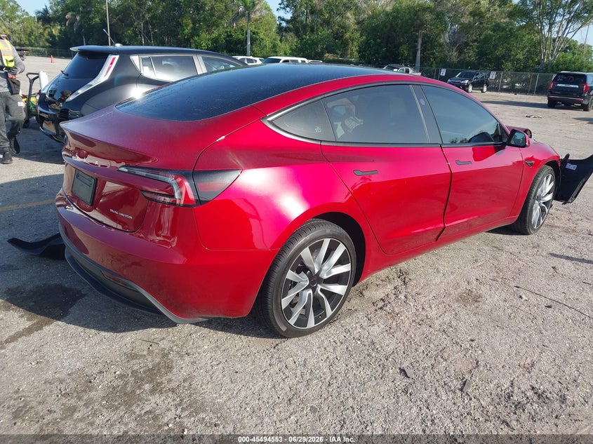 2024 Tesla Model 3 VIN 5YJ3E1EB4RF813502 IAAI salvage auction — REAR END, Salvage Title, sold $13,400 on 2026-08-02 (photo 4)