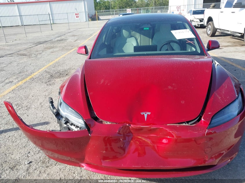 2024 Tesla Model 3 VIN 5YJ3E1EB4RF813502 IAAI salvage auction — REAR END, Salvage Title, sold $13,400 on 2026-08-02 (photo 6)