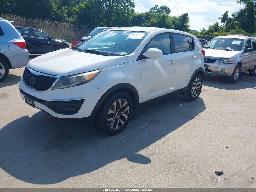 2015 Kia Sportage VIN KNDPB3AC2F7786578 IAAI salvage auction — NORMAL WEAR, Clear (Maryland), sold $1,150 on 2026-07-23 (photo 2)