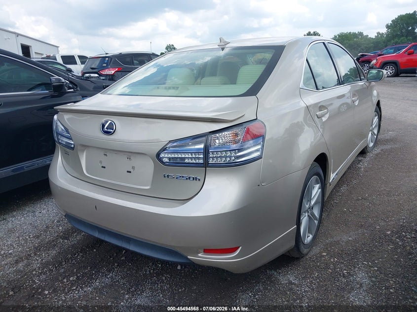 2011 Lexus Hs 250h VIN JTHBB1BA7B2048356 IAAI salvage auction — RIGHT SIDE, Clear (Indiana), sold $2,100 on 2026-07-15 (photo 4)
