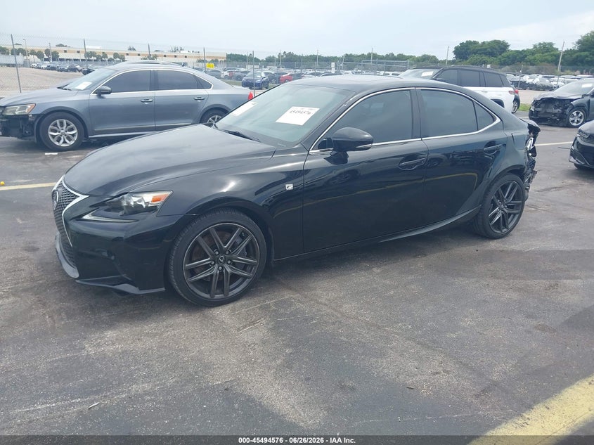 2016 Lexus Is VIN JTHBA1D25G5023714 IAAI salvage auction — LEFT REAR, Rebuildable (Florida), sold $2,550 on 2026-07-30 (photo 2)