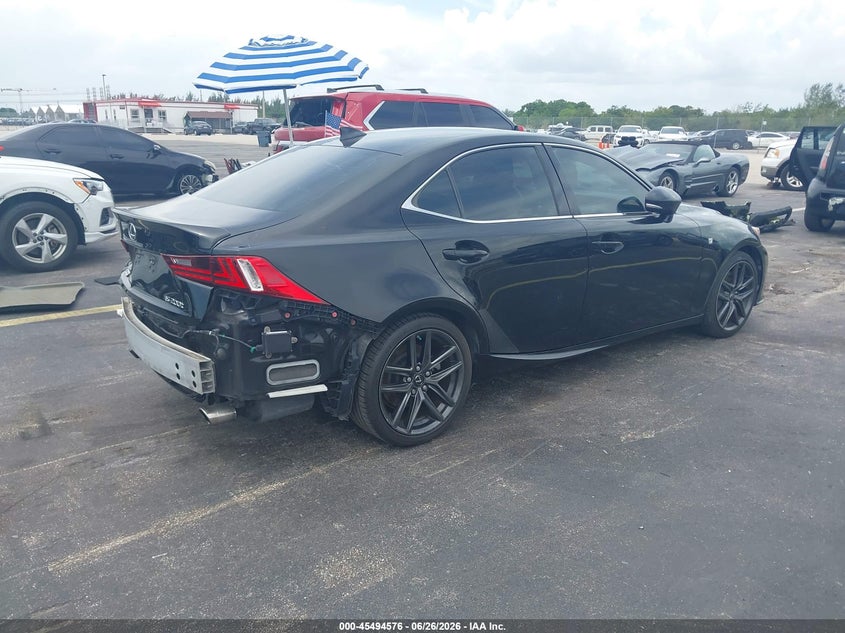 2016 Lexus Is VIN JTHBA1D25G5023714 IAAI salvage auction — LEFT REAR, Rebuildable (Florida), sold $2,550 on 2026-07-30 (photo 4)