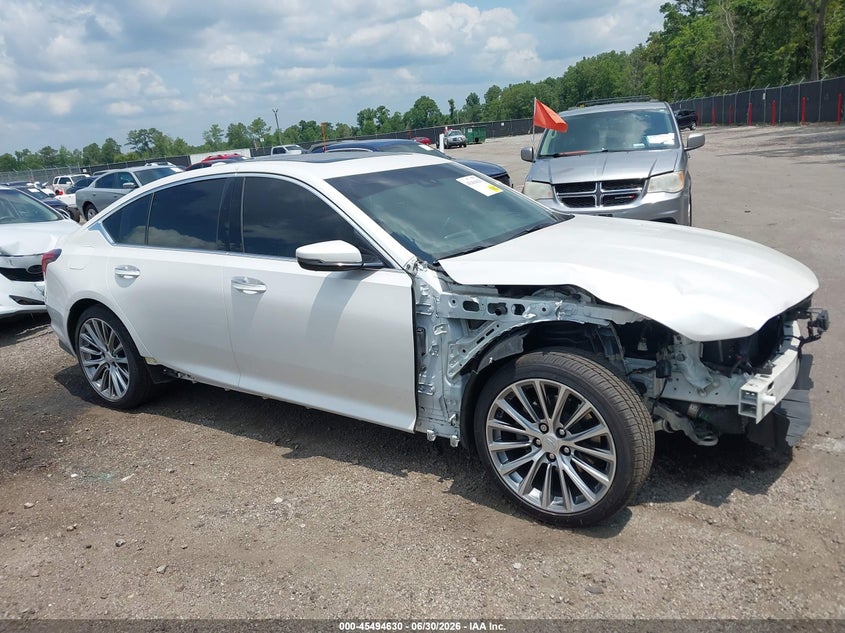 2020 Cadillac Ct5 VIN 1G6DN5RK8L0128658 IAAI salvage auction — LEFT FRONT, Salvage Title, sold $7,050 on 2026-08-19 (photo 1)
