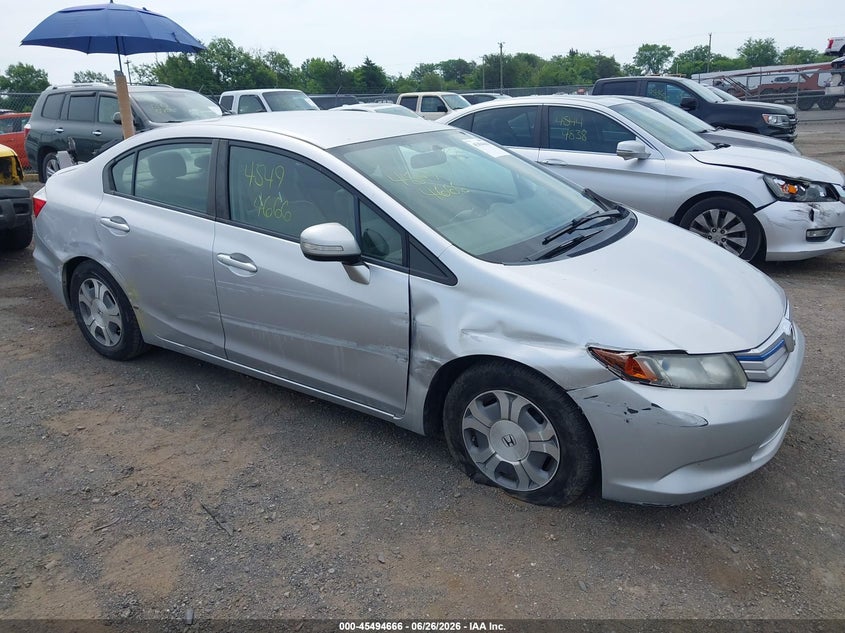 2012 Honda Civic VIN JHMFB4F33CS003432 IAAI salvage auction — NORMAL WEAR, Clear (Virginia), sold $550 on 2026-07-21 (photo 1)