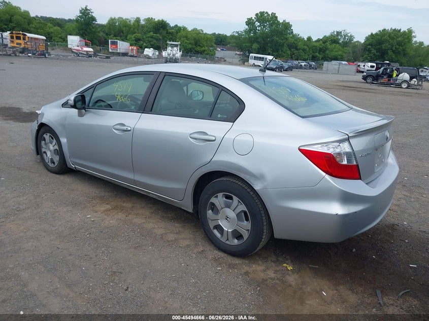 2012 Honda Civic VIN JHMFB4F33CS003432 IAAI salvage auction — NORMAL WEAR, Clear (Virginia), sold $550 on 2026-07-21 (photo 3)