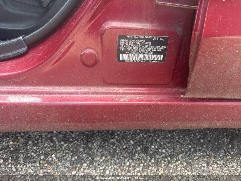 2014 Subaru Impreza VIN JF1GJAC62EH011646 IAAI salvage auction — NORMAL WEAR, Original (Ohio), sold $325 on 2026-07-21 (photo 9)