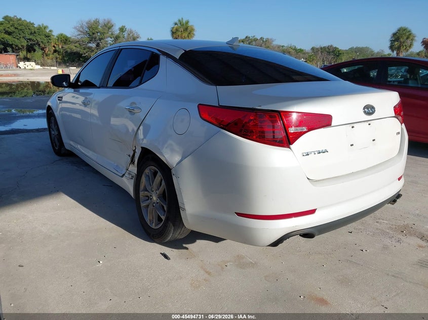 2012 Kia Optima VIN KNAGM4A76C5289640 IAAI salvage auction — SIDE, Rebuildable (Florida), sold $25 on 2026-07-21 (photo 3)