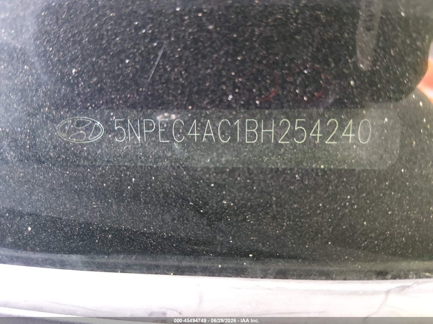 2011 Hyundai Sonata VIN 5NPEC4AC1BH254240 IAAI salvage auction — LEFT REAR, Salvage (Kansas), sold $300 on 2026-07-31 (photo 9)