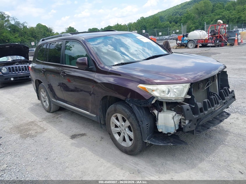 2012 Toyota Highlander VIN 5TDBK3EH4CS160855 IAAI salvage auction — FRONT END, Salvage (Virginia), sold $3,050 on 2026-07-28 (photo 1)