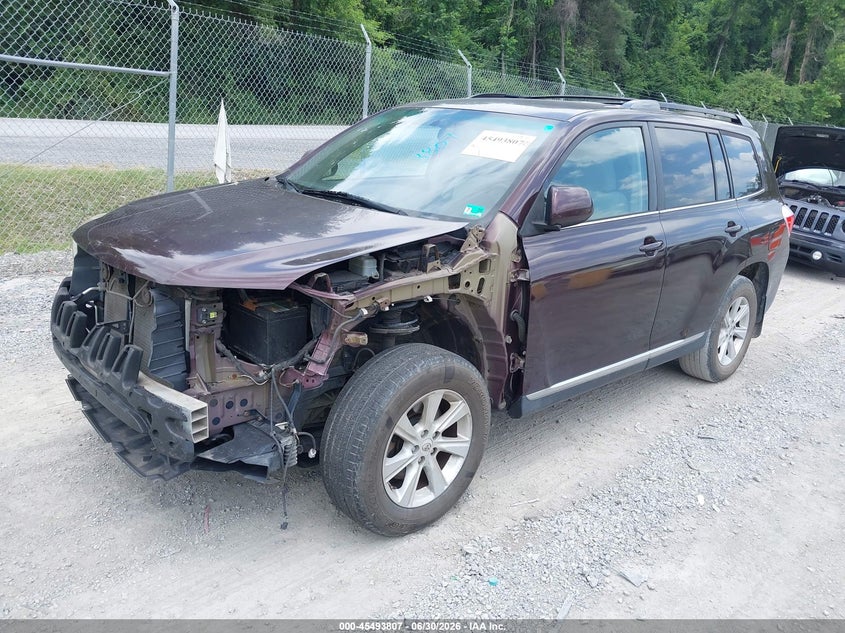 2012 Toyota Highlander VIN 5TDBK3EH4CS160855 IAAI salvage auction — FRONT END, Salvage (Virginia), sold $3,050 on 2026-07-28 (photo 2)
