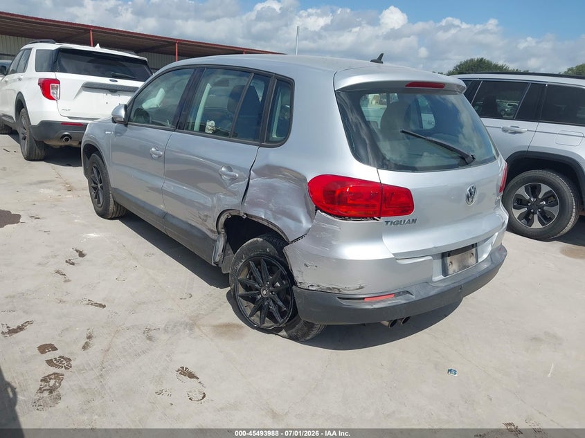 2014 Volkswagen Tiguan VIN WVGAV3AX4EW596748 IAAI salvage auction — LEFT REAR, Salvage (Texas), sold $1,425 on 2026-08-04 (photo 3)