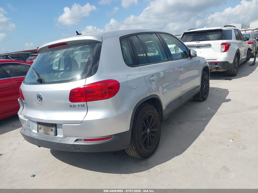 2014 Volkswagen Tiguan VIN WVGAV3AX4EW596748 IAAI salvage auction — LEFT REAR, Salvage (Texas), sold $1,425 on 2026-08-04 (photo 4)