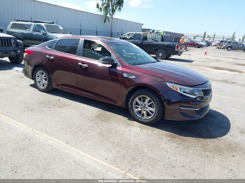 2016 Kia Optima VIN 5XXGT4L37GG109745 IAAI salvage auction — REAR END, Salvage (California), sold $1,575 on 2026-07-20 (photo 1)