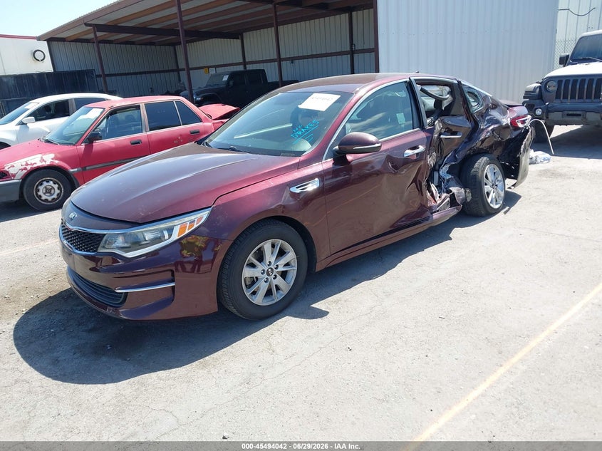 2016 Kia Optima VIN 5XXGT4L37GG109745 IAAI salvage auction — REAR END, Salvage (California), sold $1,575 on 2026-07-20 (photo 2)