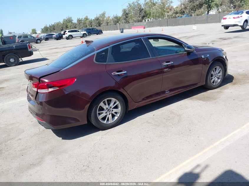 2016 Kia Optima VIN 5XXGT4L37GG109745 IAAI salvage auction — REAR END, Salvage (California), sold $1,575 on 2026-07-20 (photo 4)