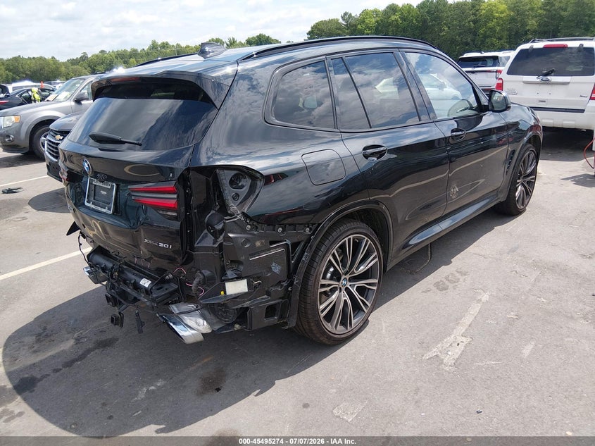 2022 BMW X3 VIN WBX57DP09NN173141 IAAI salvage auction — REAR END, Salvage Title, sold $18,100 on 2026-08-01 (photo 4)