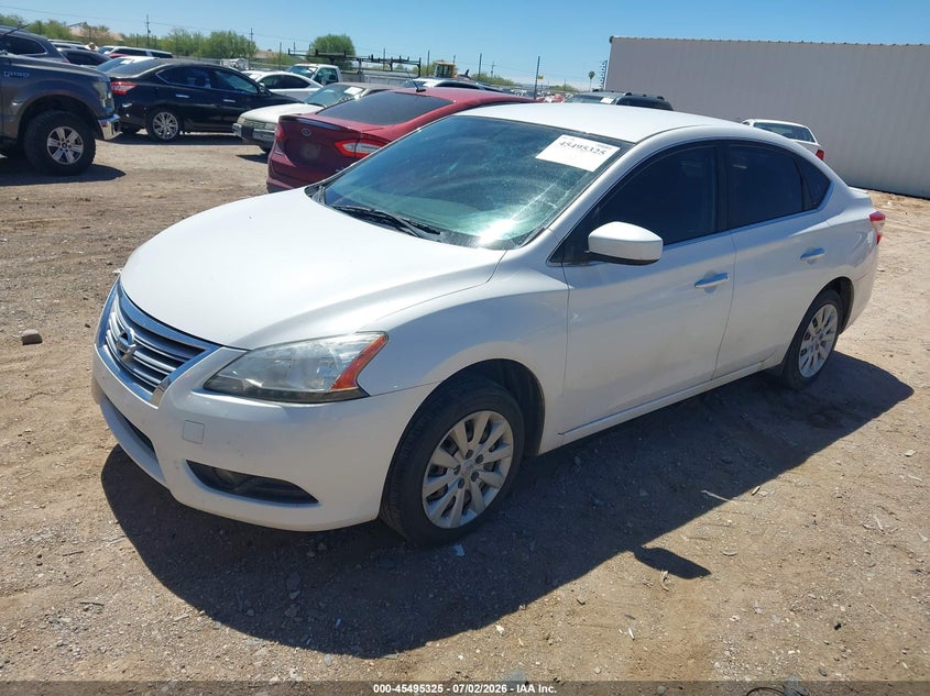 2014 Nissan Sentra VIN 3N1AB7AP3EL646228 IAAI salvage auction — NORMAL WEAR, Clear-Dealer Only (Arizona), sold $350 on 2026-07-09 (photo 2)