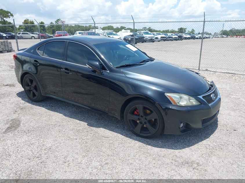 2012 Lexus Is VIN JTHBF5C21C5184341 IAAI salvage auction — LEFT FRONT, Rebuildable (Florida), sold $25 on 2026-07-30 (photo 1)