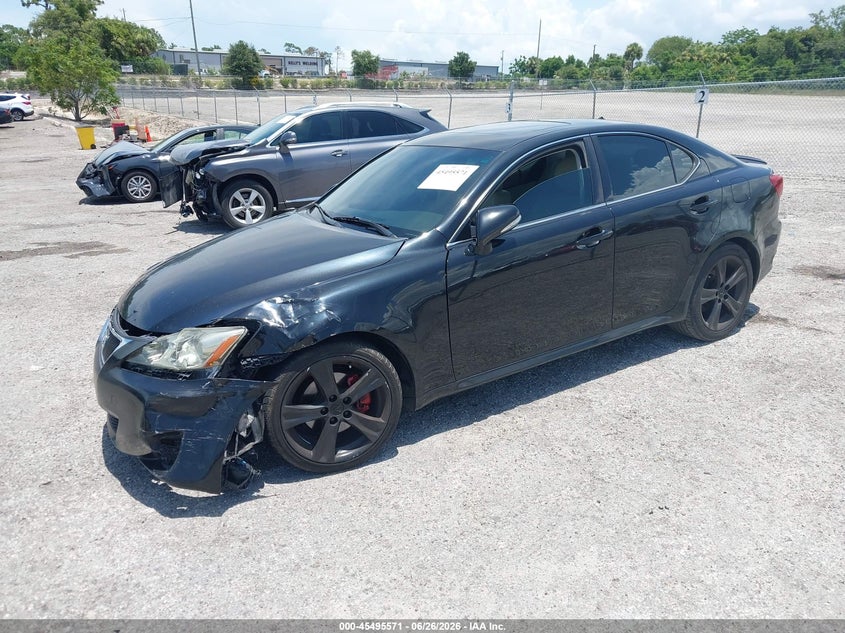 2012 Lexus Is VIN JTHBF5C21C5184341 IAAI salvage auction — LEFT FRONT, Rebuildable (Florida), sold $25 on 2026-07-30 (photo 2)