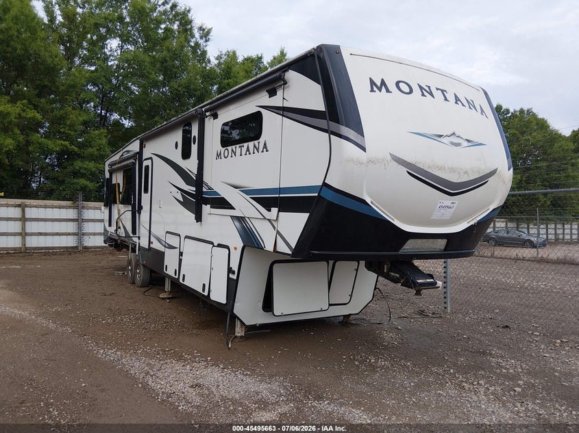 2021 Keystone Montana VIN 4YDF37823M4702681 IAAI salvage auction — SIDE, Salvage (Tennessee), sold $8,100 on 2026-07-29 (photo 1)
