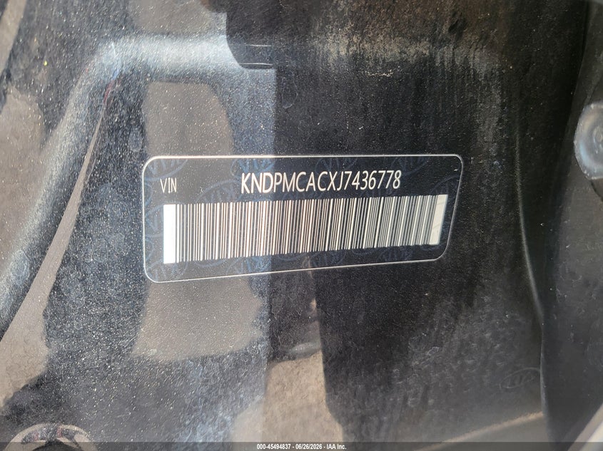 2018 Kia Sportage VIN KNDPMCACXJ7436778 IAAI salvage auction — THEFT, Clear (Arizona), sold $3,600 on 2026-07-21 (photo 9)