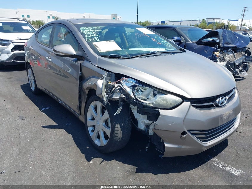 2013 Hyundai Elantra VIN 5NPDH4AE5DH236342 IAAI salvage auction — RIGHT FRONT, Salvage Certificate (California), sold $1,500 on 2026-07-31 (photo 1)