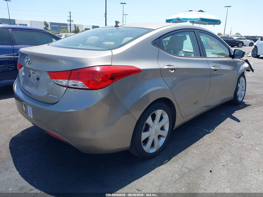 2013 Hyundai Elantra VIN 5NPDH4AE5DH236342 IAAI salvage auction — RIGHT FRONT, Salvage Certificate (California), sold $1,500 on 2026-07-31 (photo 4)