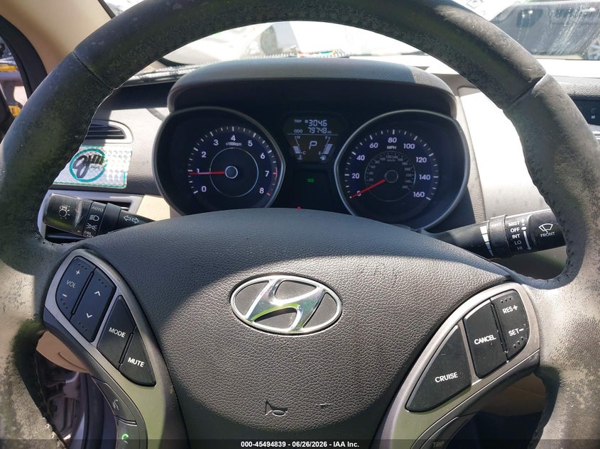 2013 Hyundai Elantra VIN 5NPDH4AE5DH236342 IAAI salvage auction — RIGHT FRONT, Salvage Certificate (California), sold $1,500 on 2026-07-31 (photo 7)
