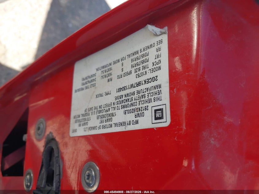 1998 Chevrolet C/k 1500 VIN 2GCEK19R7W1130491 IAAI salvage auction — NORMAL WEAR, Clear (Colorado), sold $1,250 on 2026-07-07 (photo 9)