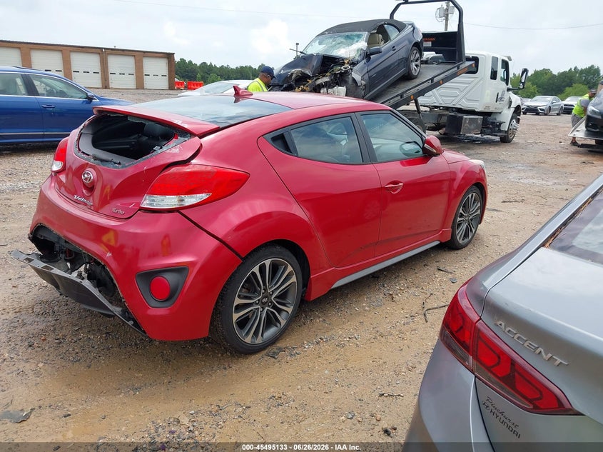 2016 Hyundai Veloster VIN KMHTC6AEXGU286410 IAAI salvage auction — REAR END, Salvage (Idaho), sold $825 on 2026-07-13 (photo 4)