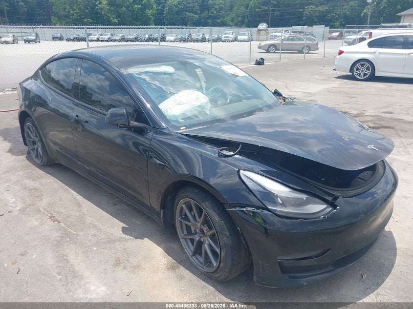 2022 Tesla Model 3 VIN 5YJ3E1EA8NF191309 IAAI salvage auction — FRONT END, Clear (Georgia), sold $4,100 on 2026-07-08 (photo 1)