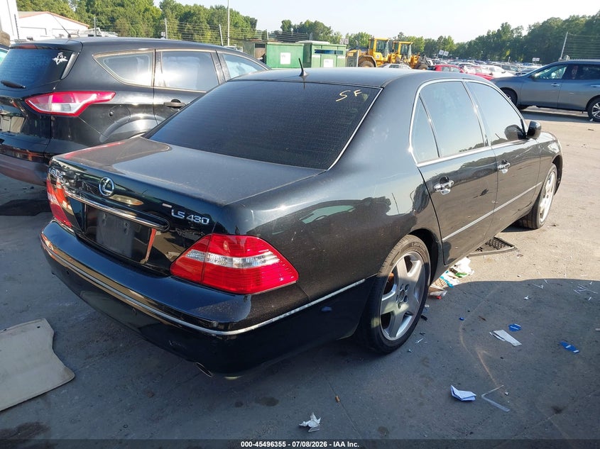 2005 Lexus Ls 430 VIN JTHBN36F455016993 IAAI salvage auction — LEFT REAR, Salvage (North Carolina), sold $1,050 on 2026-07-29 (photo 4)