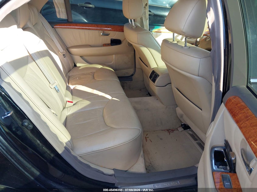 2005 Lexus Ls 430 VIN JTHBN36F455016993 IAAI salvage auction — LEFT REAR, Salvage (North Carolina), sold $1,050 on 2026-07-29 (photo 8)