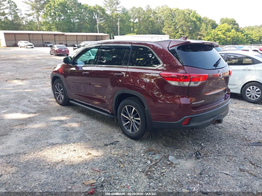 2017 Toyota Highlander VIN 5TDJZRFHXHS449349 IAAI salvage auction — UNKNOWN, Clear (Georgia), sold $9,700 on 2026-07-17 (photo 3)