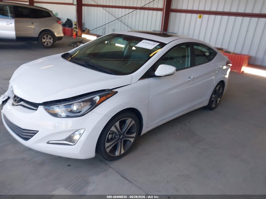 2015 Hyundai Elantra VIN KMHDH4AH6FU250135 IAAI salvage auction — FRONT END, Salvage (California), sold $2,200 on 2026-07-14 (photo 2)