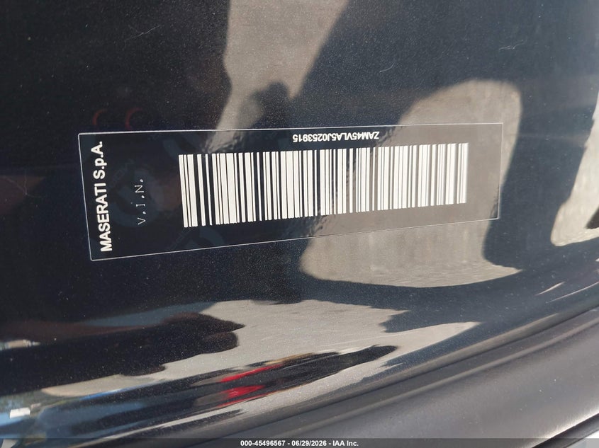 2018 Maserati Granturismo VIN ZAM45VLA5J0253915 IAAI salvage auction — VANDALISM, Mv-907A (New York), sold $18,500 on 2026-07-10 (photo 9)