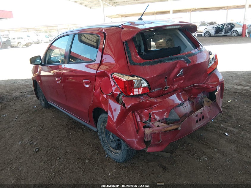 2021 Mitsubishi Mirage VIN ML32AUHJ0MH006580 IAAI salvage auction — FRONT & REAR, Salvage (Arizona), sold $675 on 2026-07-29 (photo 3)