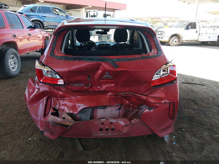 2021 Mitsubishi Mirage VIN ML32AUHJ0MH006580 IAAI salvage auction — FRONT & REAR, Salvage (Arizona), sold $675 on 2026-07-29 (photo 6)