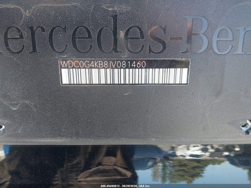 2018 Mercedes-benz Glc VIN WDC0G4KB8JV081460 IAAI salvage auction — FRONT END, Salvage (California), sold $5,200 on 2026-07-19 (photo 9)