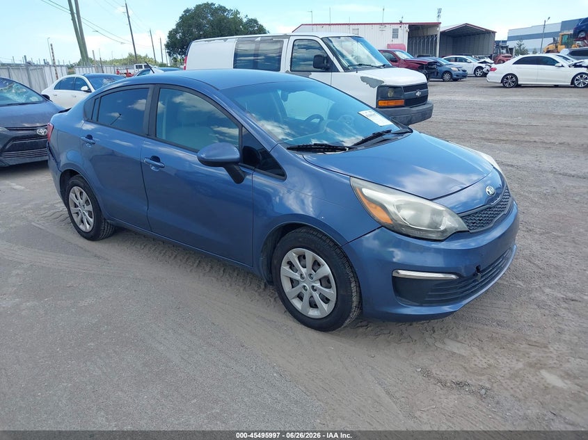 2016 Kia Rio VIN KNADM4A34G6699370 IAAI salvage auction — REAR END, Rebuildable (Florida), sold $475 on 2026-07-28 (photo 1)