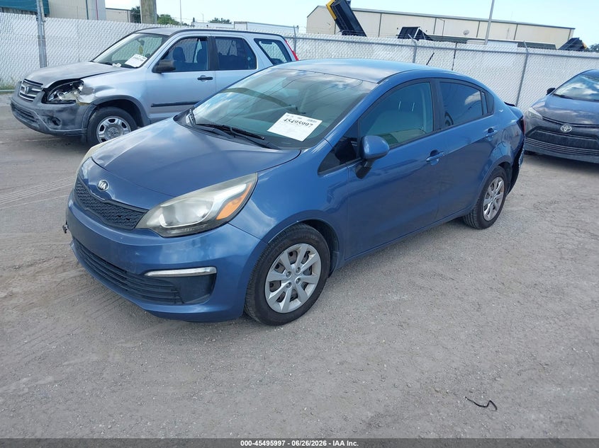 2016 Kia Rio VIN KNADM4A34G6699370 IAAI salvage auction — REAR END, Rebuildable (Florida), sold $475 on 2026-07-28 (photo 2)
